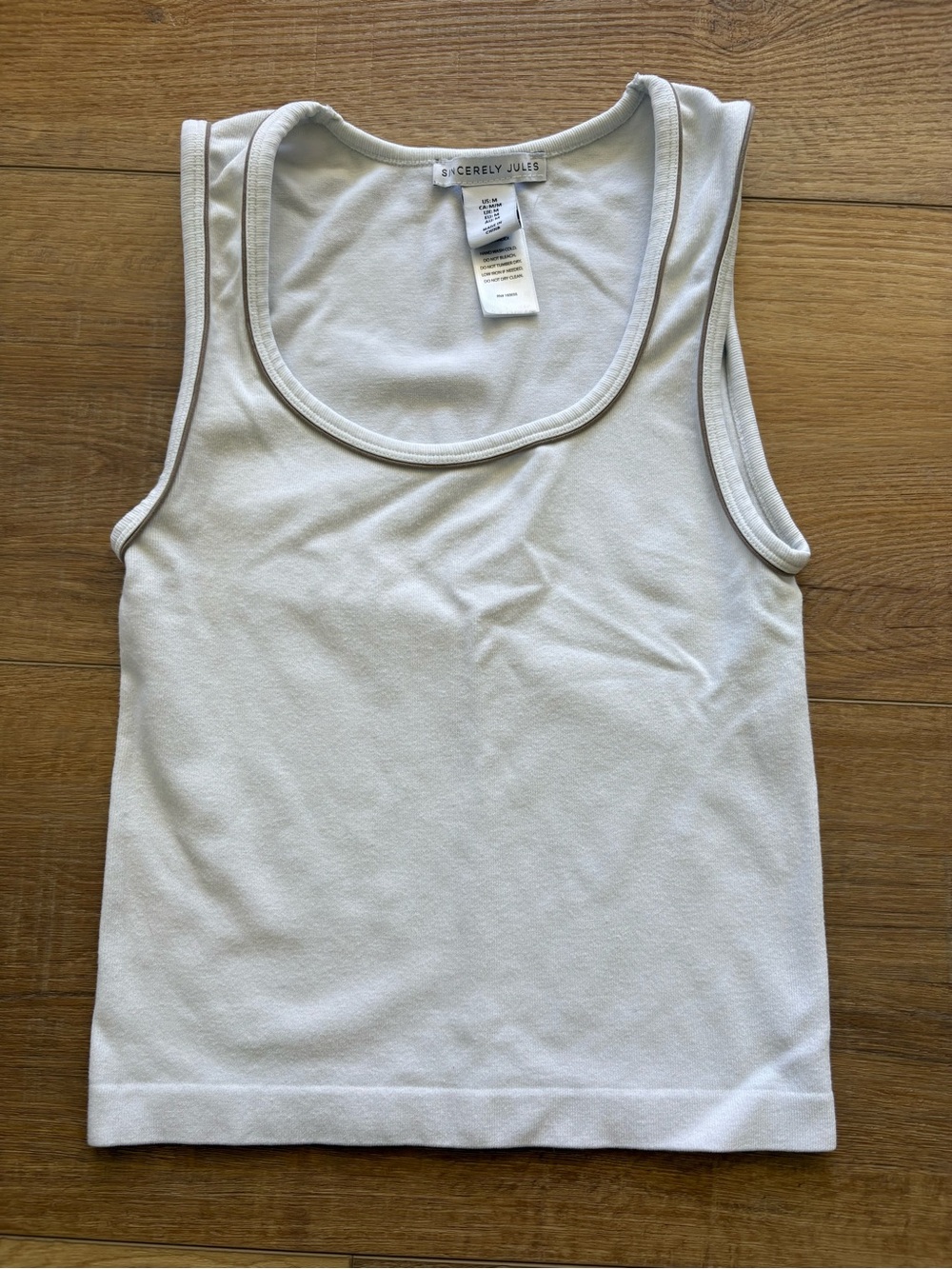 Sincerly Jules Cream Scoop Neck Tank Top